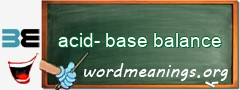 WordMeaning blackboard for acid-base balance